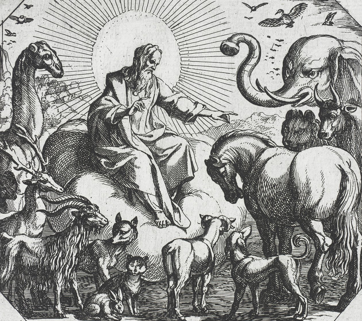 Gott erschafft die Landtiere von Antonio Tempesta