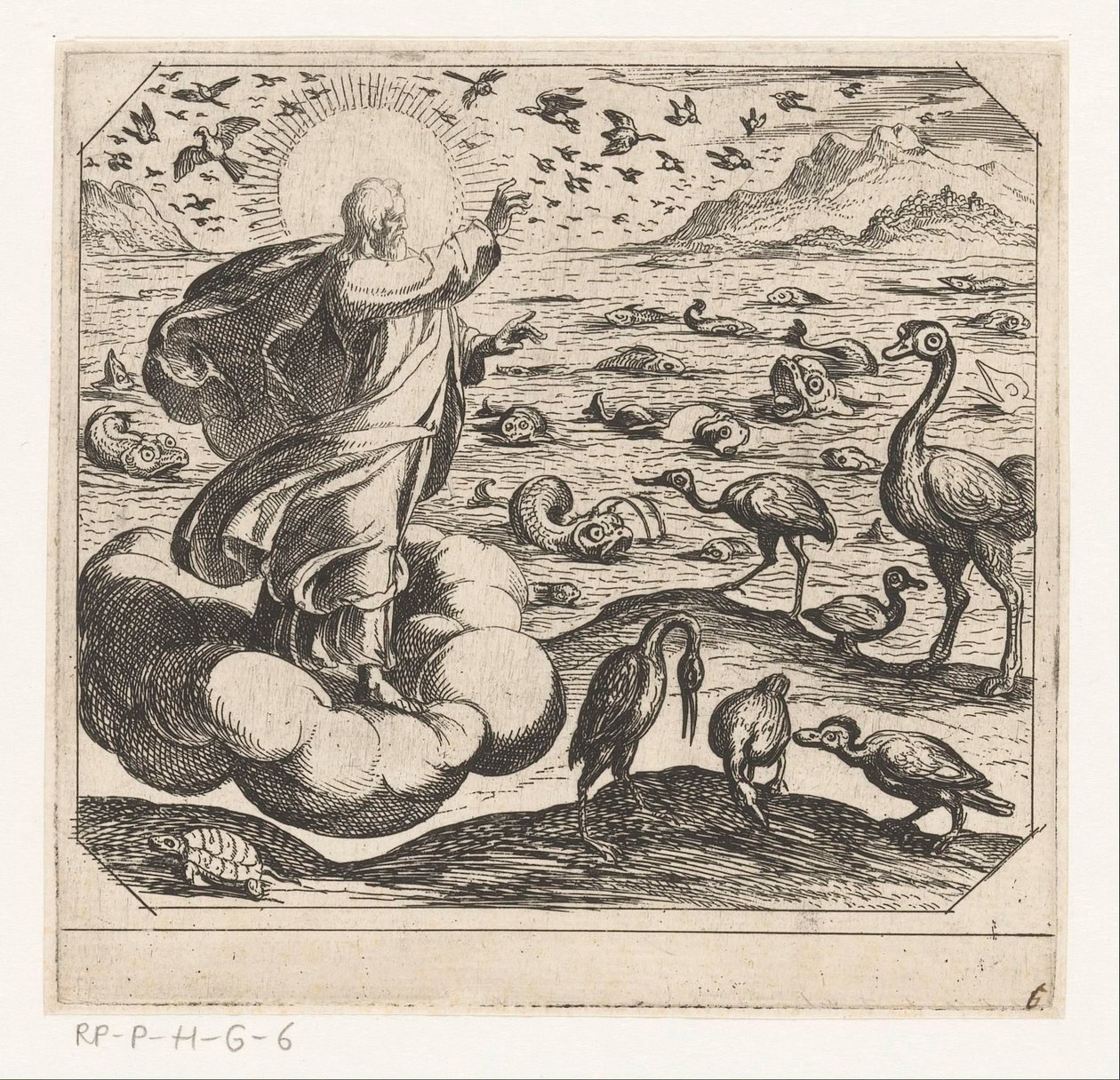 Gott erschafft die Vögel und die Fische von Antonio Tempesta