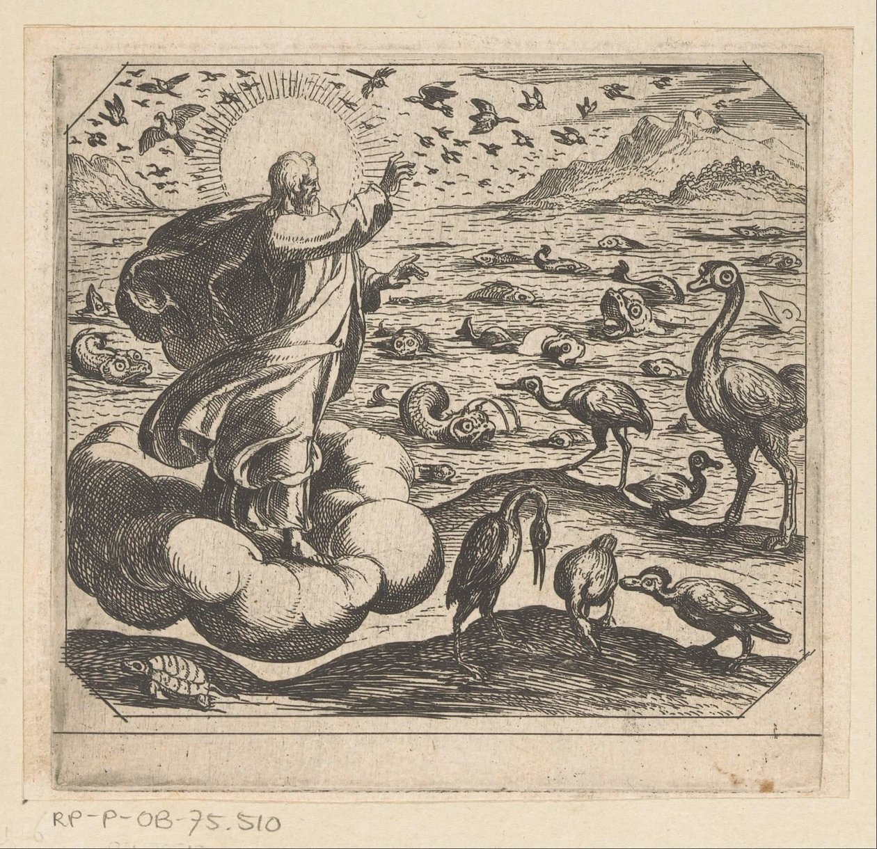 Gott erschafft die Vögel und die Fische von Antonio Tempesta