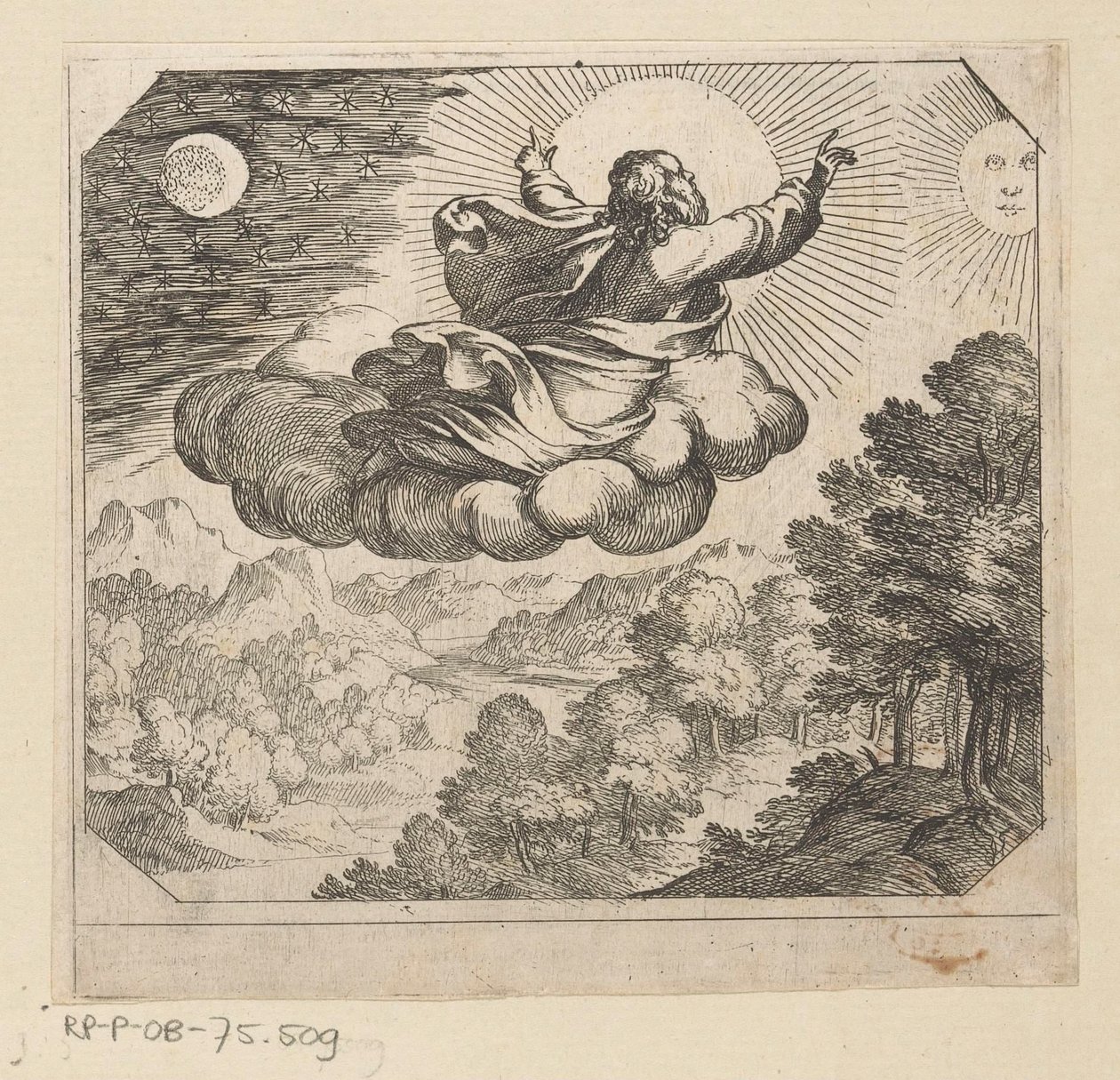Gott erschafft die Sonne, den Mond und die Sterne von Antonio Tempesta