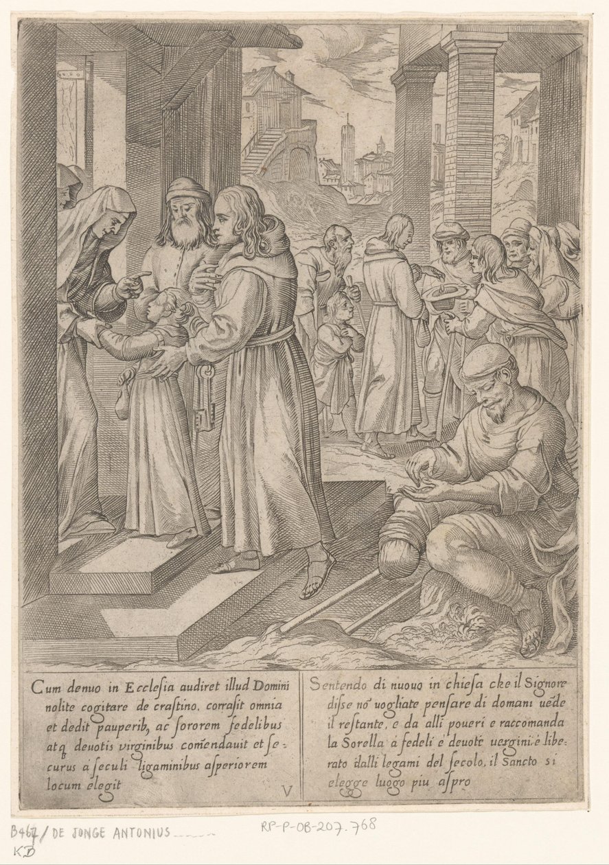 H. Antonius bringt seine Schwester zu den Nonnen Das Leben des heiligen Antonius des Großen (Serientitel) von Antonio Tempesta