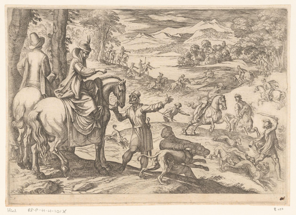 Jagd auf Hirsche und Wölfe von Antonio Tempesta