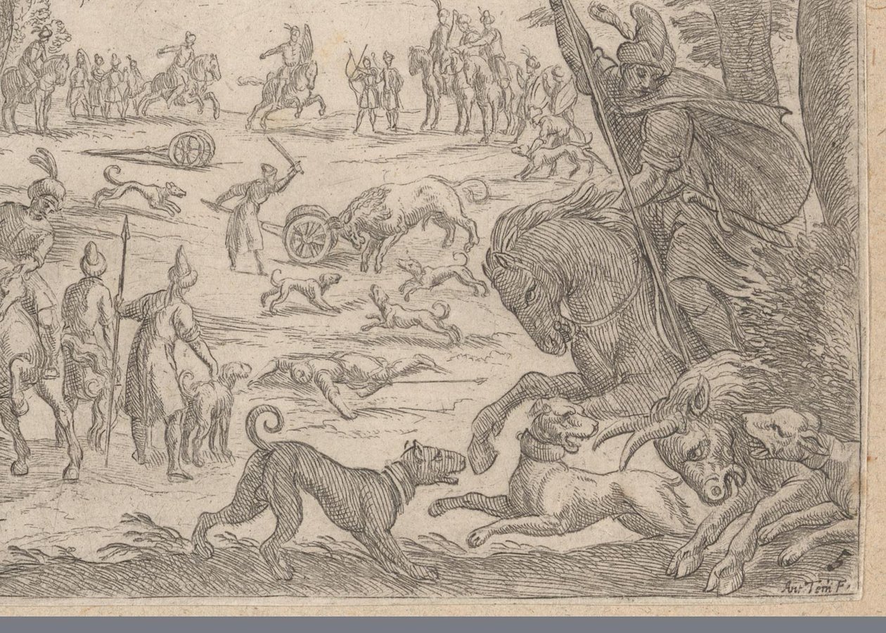 Jagd auf wilde Stiere von Antonio Tempesta