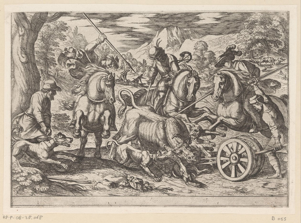 Jagd auf wilde Stiere von Antonio Tempesta