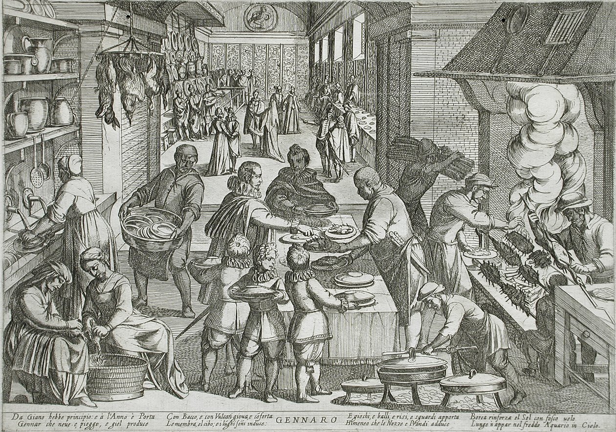 Januar: Eine Küche von Antonio Tempesta