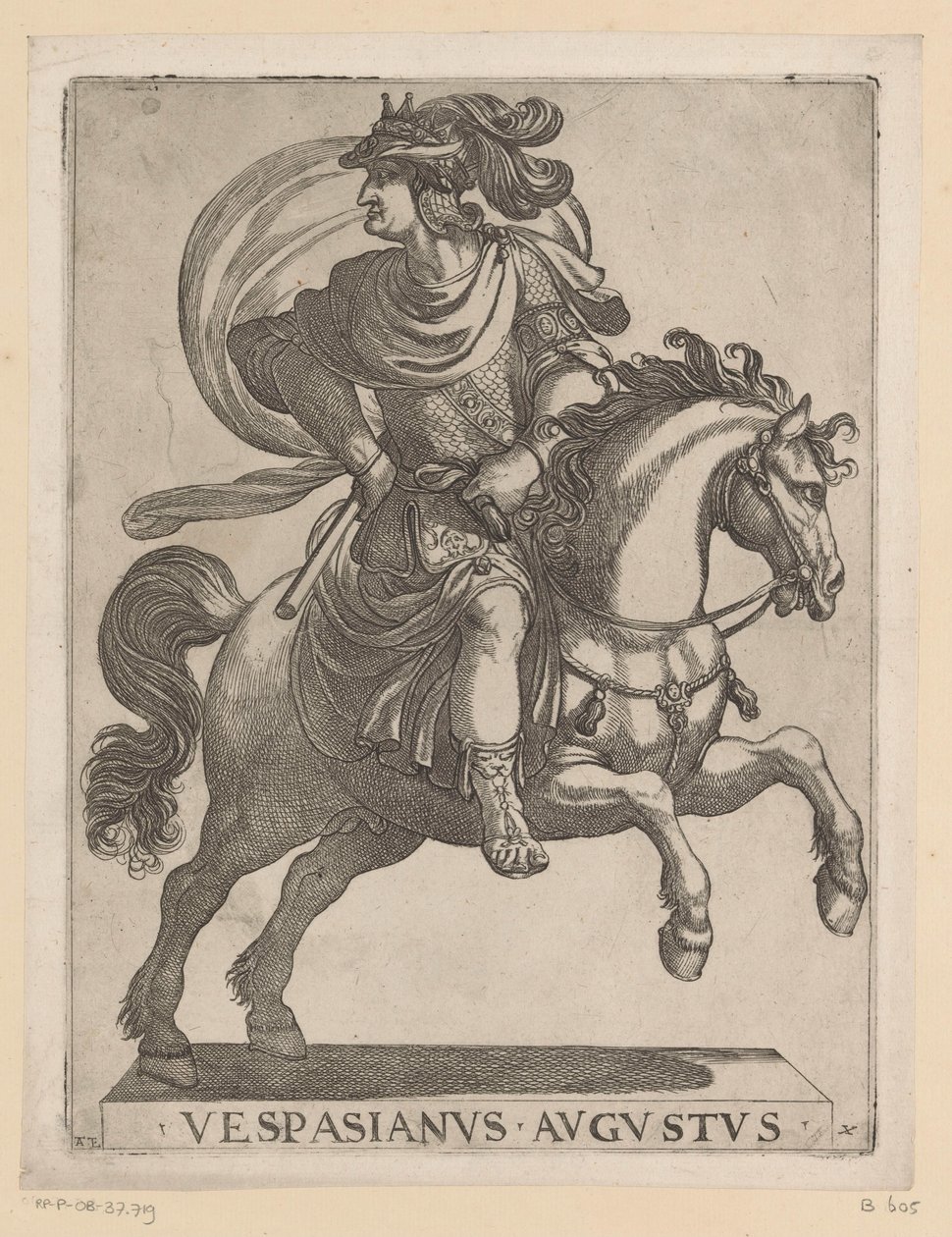Kaiser Vespasian zu Pferd von Antonio Tempesta