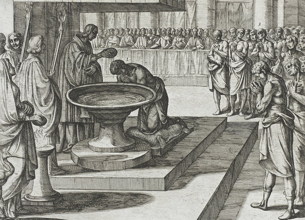 Mudarra und seine Reiter konvertieren zum Christentum und werden getauft von Antonio Tempesta