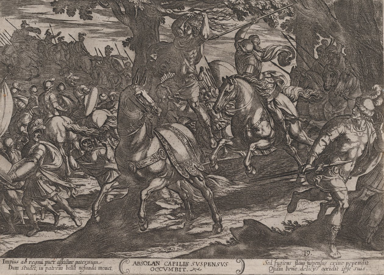 Jakob tötet Absalom, aus Die Schlachten des Alten Testaments von Antonio Tempesta