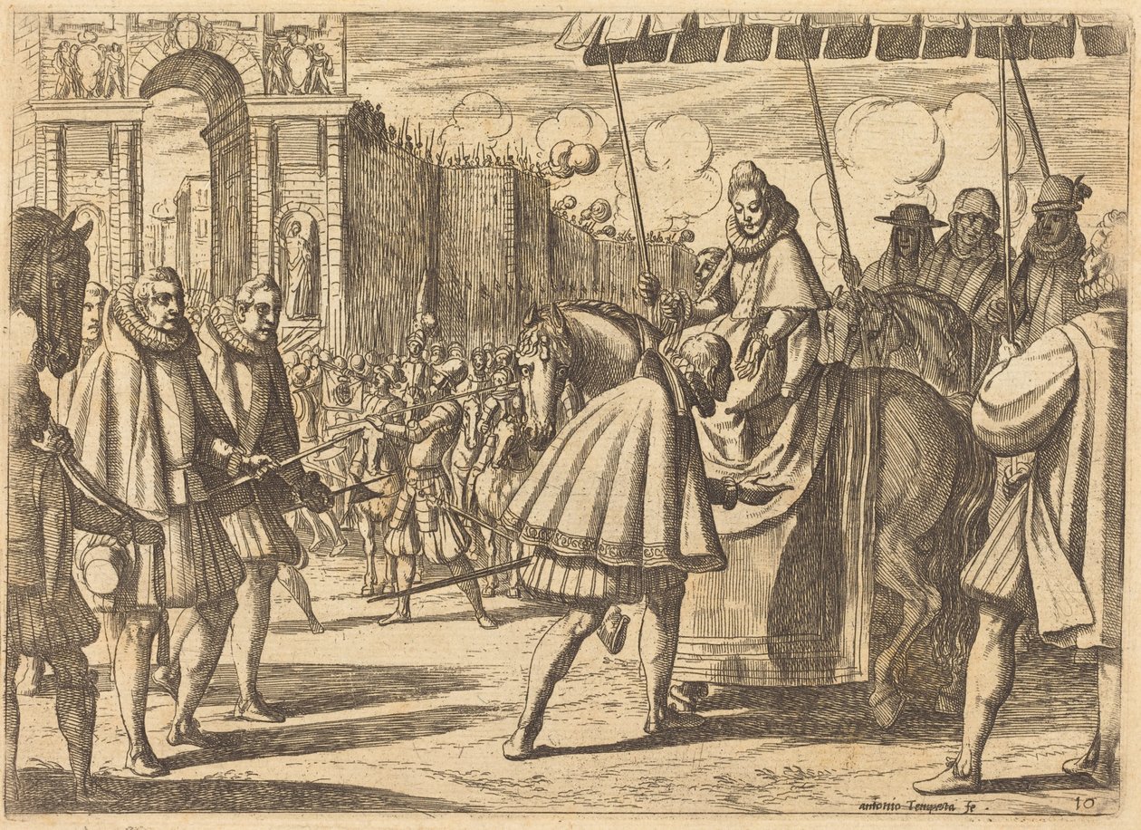 Triumphaler Einzug von Margarete von Österreich von Antonio Tempesta