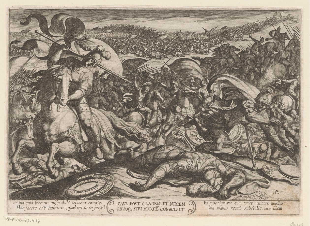 Selbstmord von Saul nach seiner Niederlage durch die Philister von Antonio Tempesta