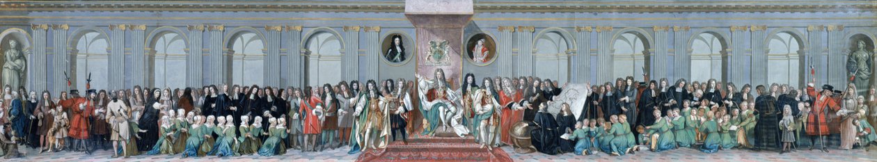 James II. (1633-1701) empfängt die Mathematikschüler des Christ