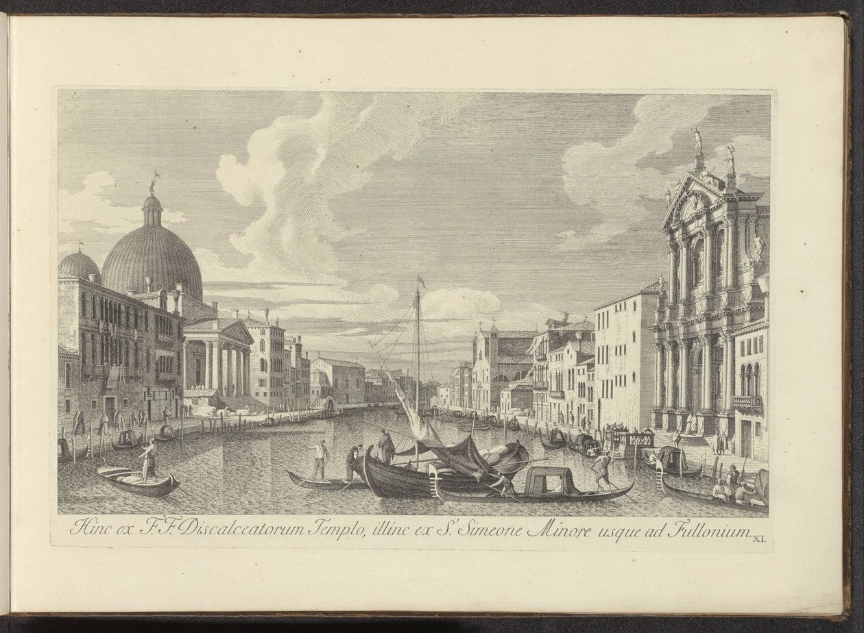 Ansicht des Canal Grande, der Santa Maria di Nazareth und der San Simeone Piccolo in Venedig (Urbis Venetiarum prospectus celebriores, ex Antonii Canal ta) von Antonio Visentini