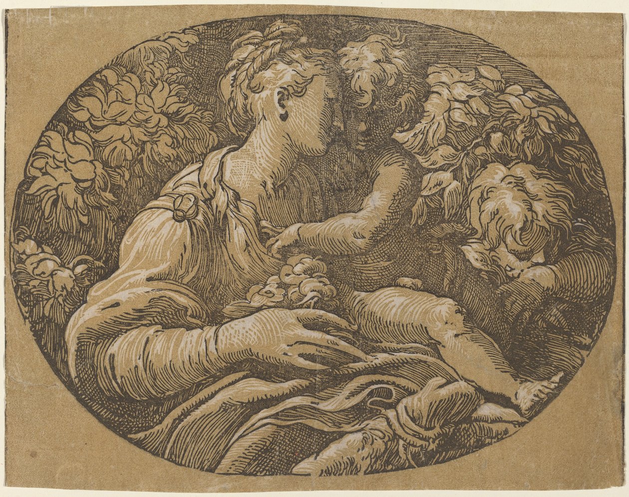 Die Jungfrau mit der Rose von Antonio da Trento after Parmigianino