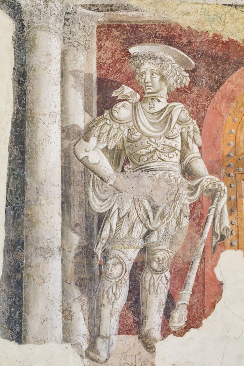 Heiliger Ritter, der die Porta Clausa bewacht (Fresko) von Antornio da (attr.to) Anghiari