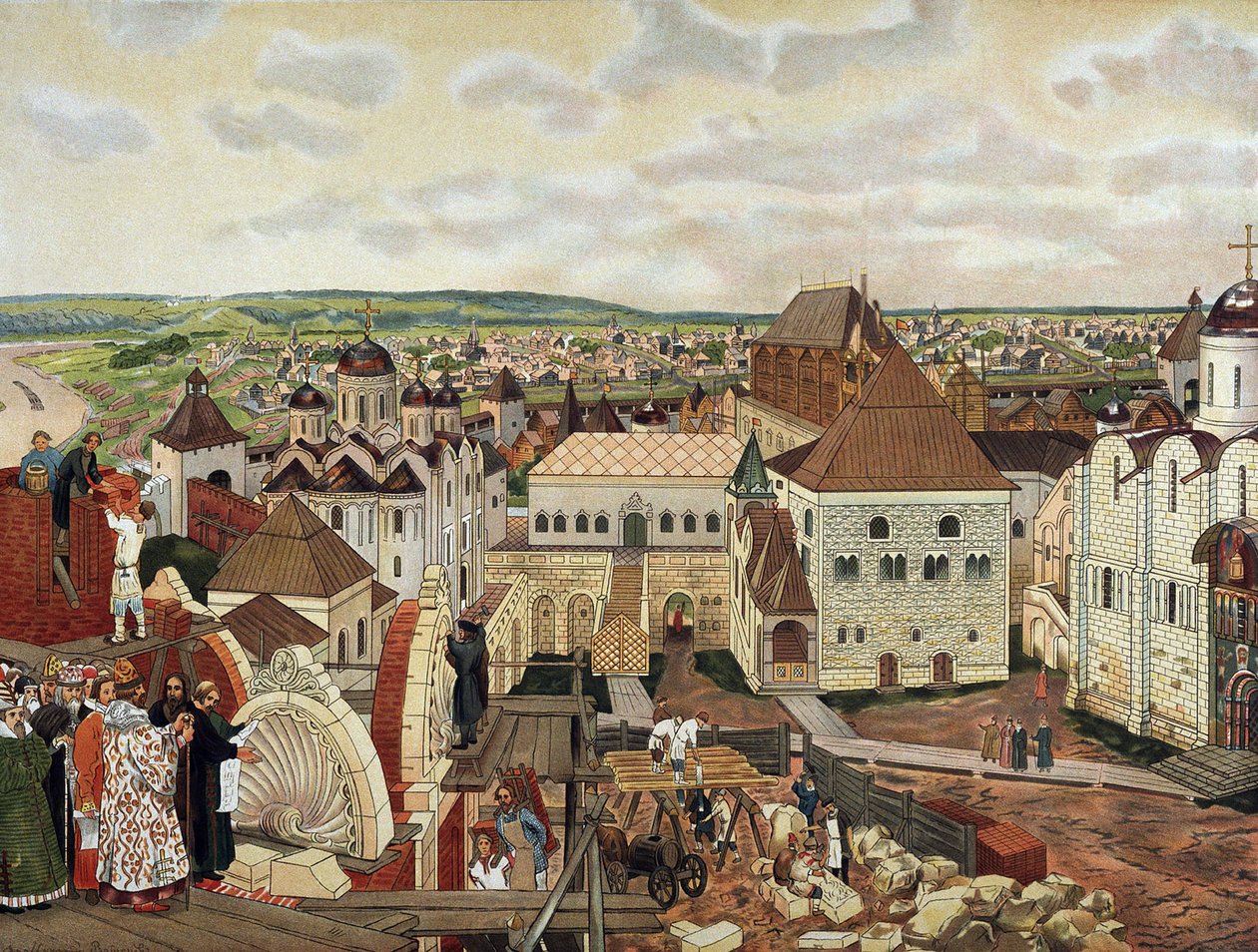 Im Moskauer Kreml, Ende des 19. - Anfang des 20. Jahrhunderts von Appolinari Mikhaylovich Vasnetsov