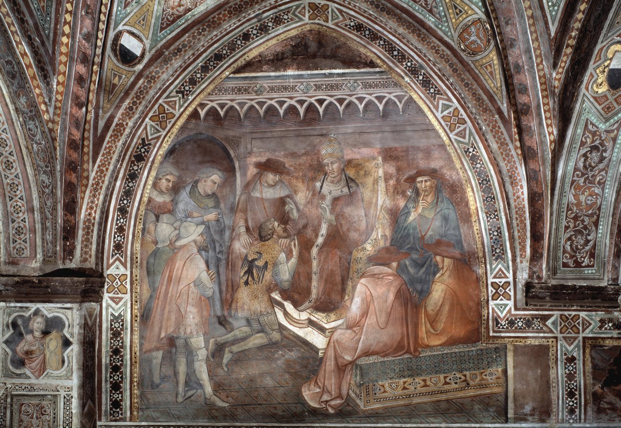 Papst Alexander III - Fresko von Aretino Luca Spinello or Spinelli