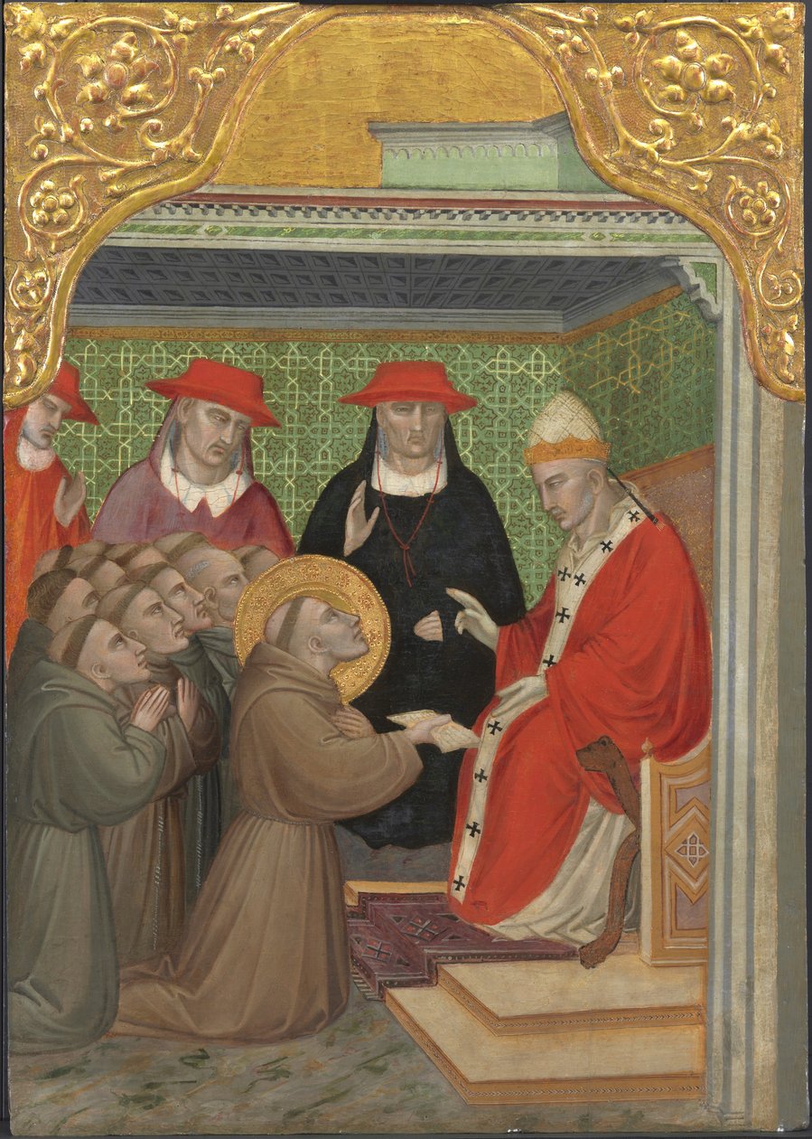 Der heilige Franziskus vor dem Papst von Aretino Luca Spinello or Spinelli