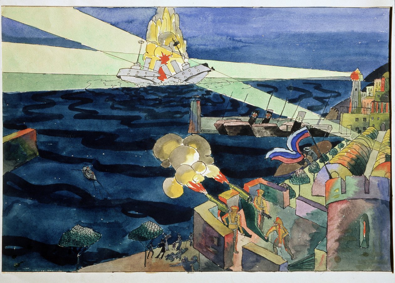Eine Seeschlacht von Aristarkh Vasilievic Lentulov