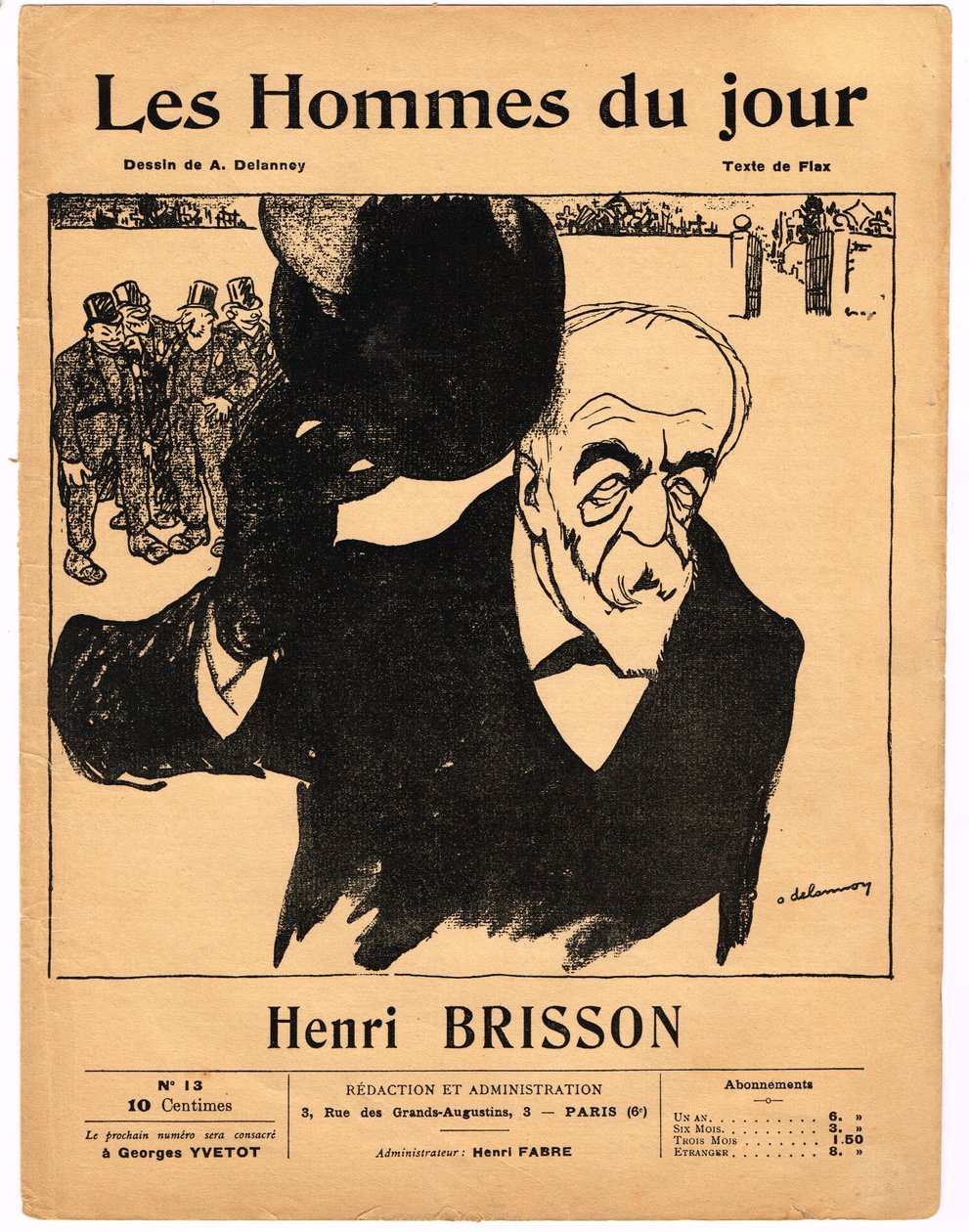 Cover von Les Hommes du jour, Satirique en N & B von Aristide Delannoy