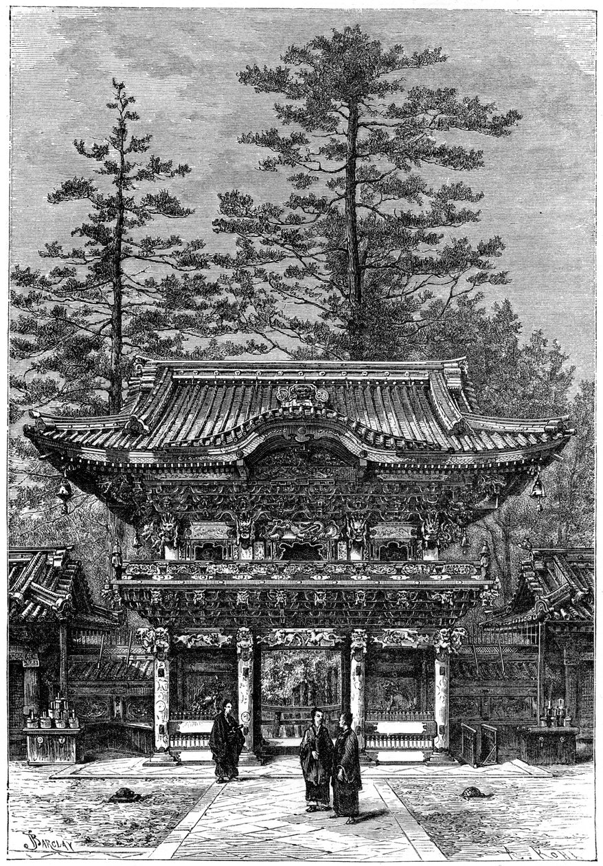 Portikus des Tempels der Vier Drachen Nikko Toshogu, Nikko, Japan, 1895 von Armand Kohl