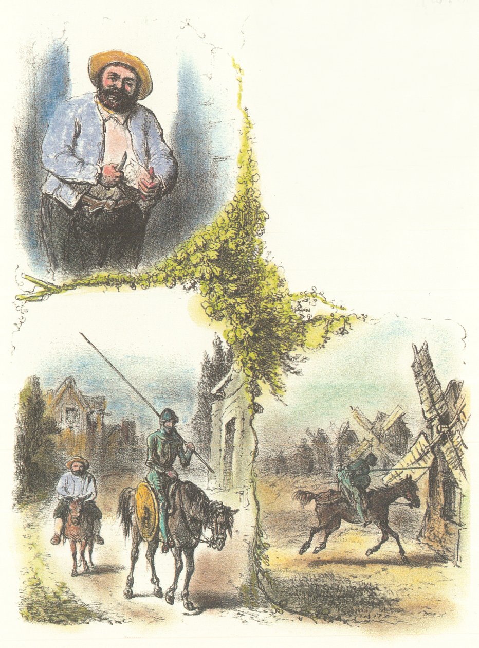 Illustration von Armand-Louis-Henri Telory für die Kinderadaption von Don Quichote von Armand Louis Henri Telory