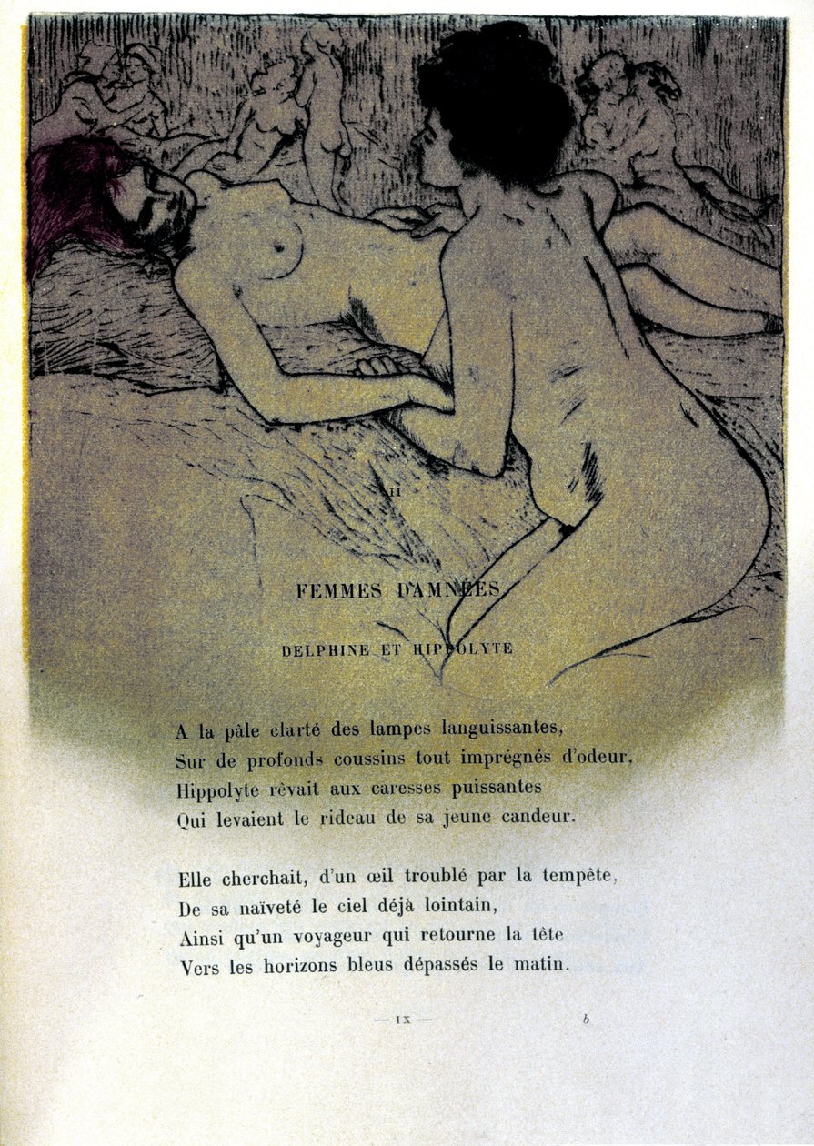 Illustration von Armand Rassenfosse (1862-1934) für das Gedicht „Verdammte Frauen“ in „Die Blumen des Bösen“ von Charles Baudelaire (1821-1867) 1899 von Armand Rassenfosse