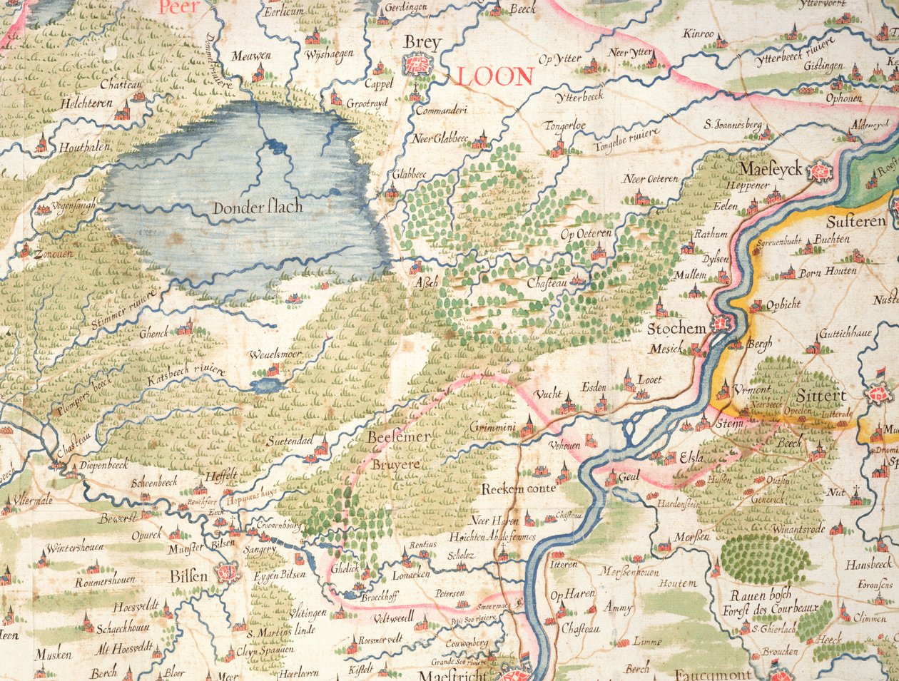 Karte von Flandern zur Zeit des Dreißigjährigen Krieges (1618-48), aus 