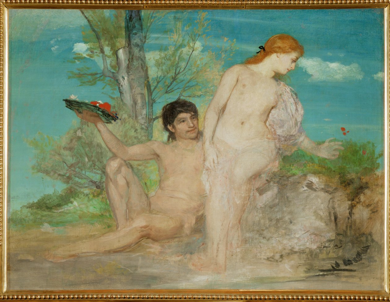 Paar vor einer Baumgruppe von Arnold Böcklin