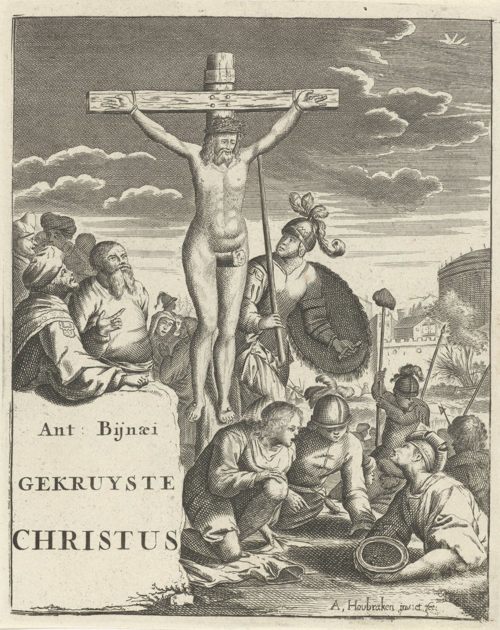 Christus am Kreuz von Arnold Houbraken