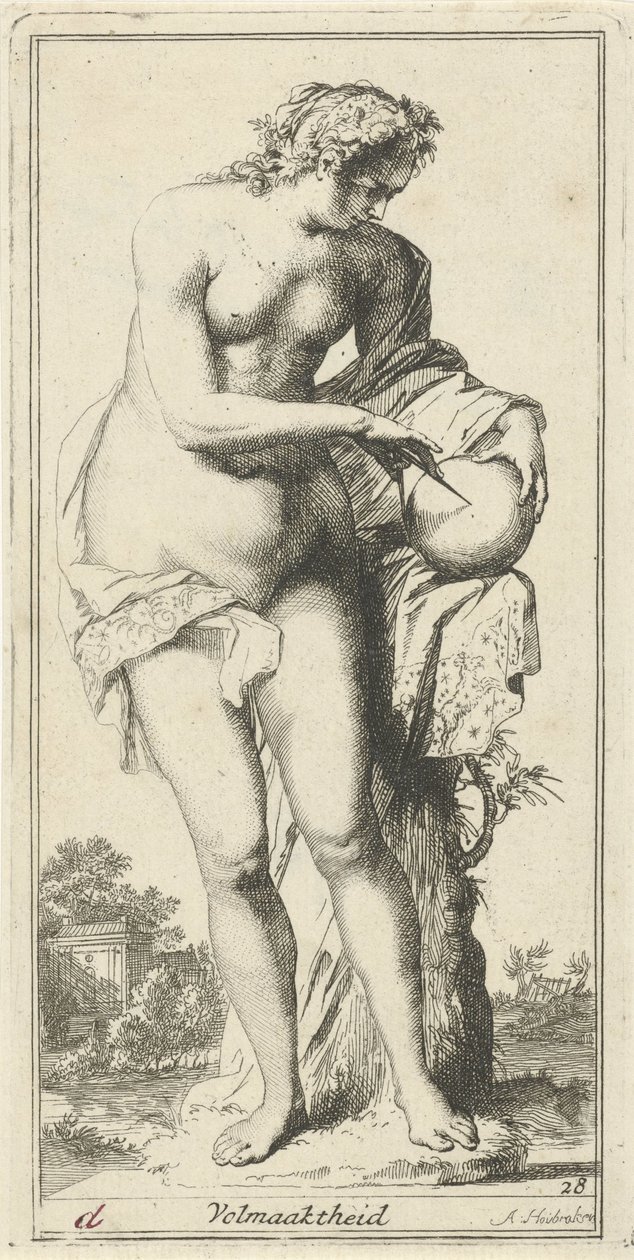 Personifikation der Vollkommenheit (Eine-und-vierzig Stücke, verschiedene Sinnbilder) von Arnold Houbraken