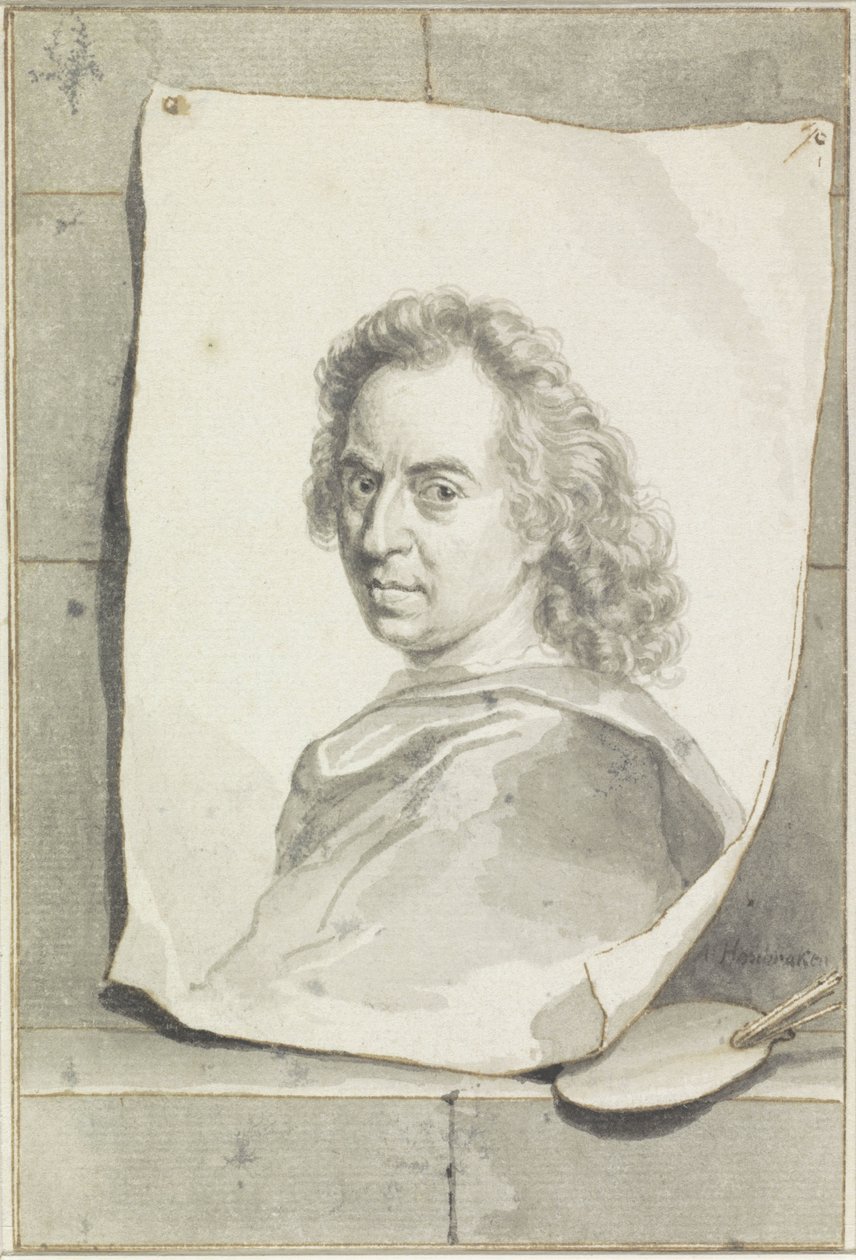 Porträt von David van der Plaes von Arnold Houbraken