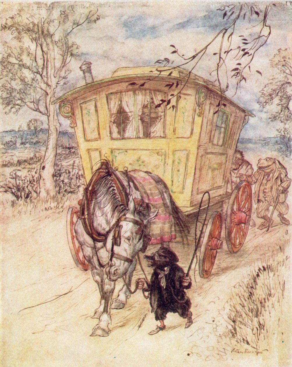 Illustration für Der Wind in den Weiden von Kenneth Grahame von Arthur (after) Rackham
