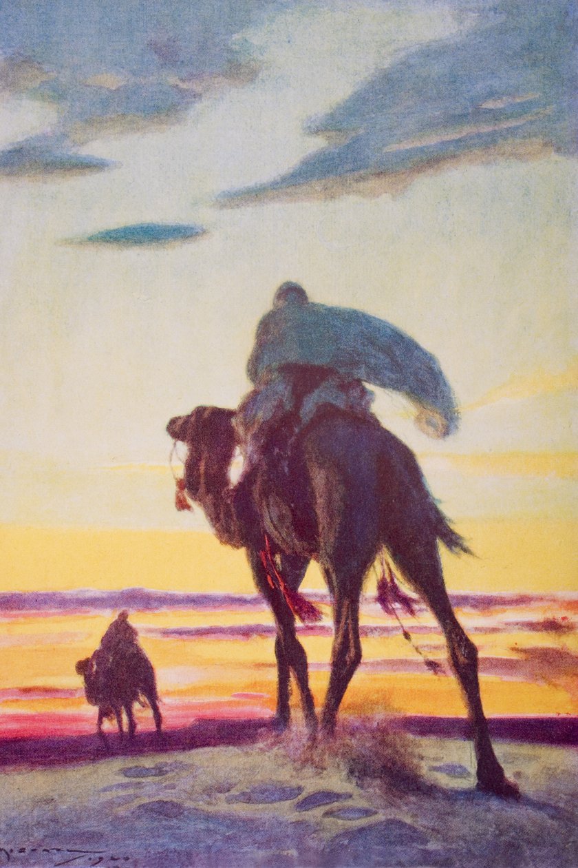 Die Flucht Mohammeds nach Medina, Illustration aus 