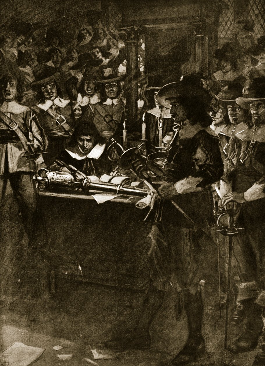 Strafford übergibt sein Schwert im House of Commons, Illustration aus Hutchinsons 