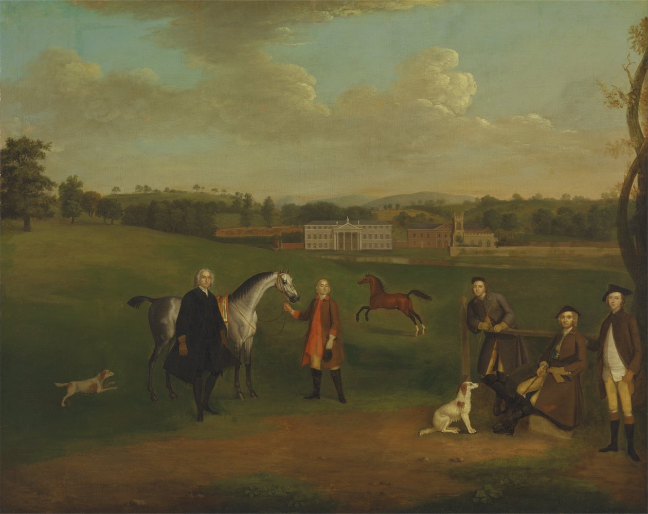 Leak Okeover, Rev. John Allen und Captain Chester in Okeover Hall, Staffordshire von Arthur Devis
