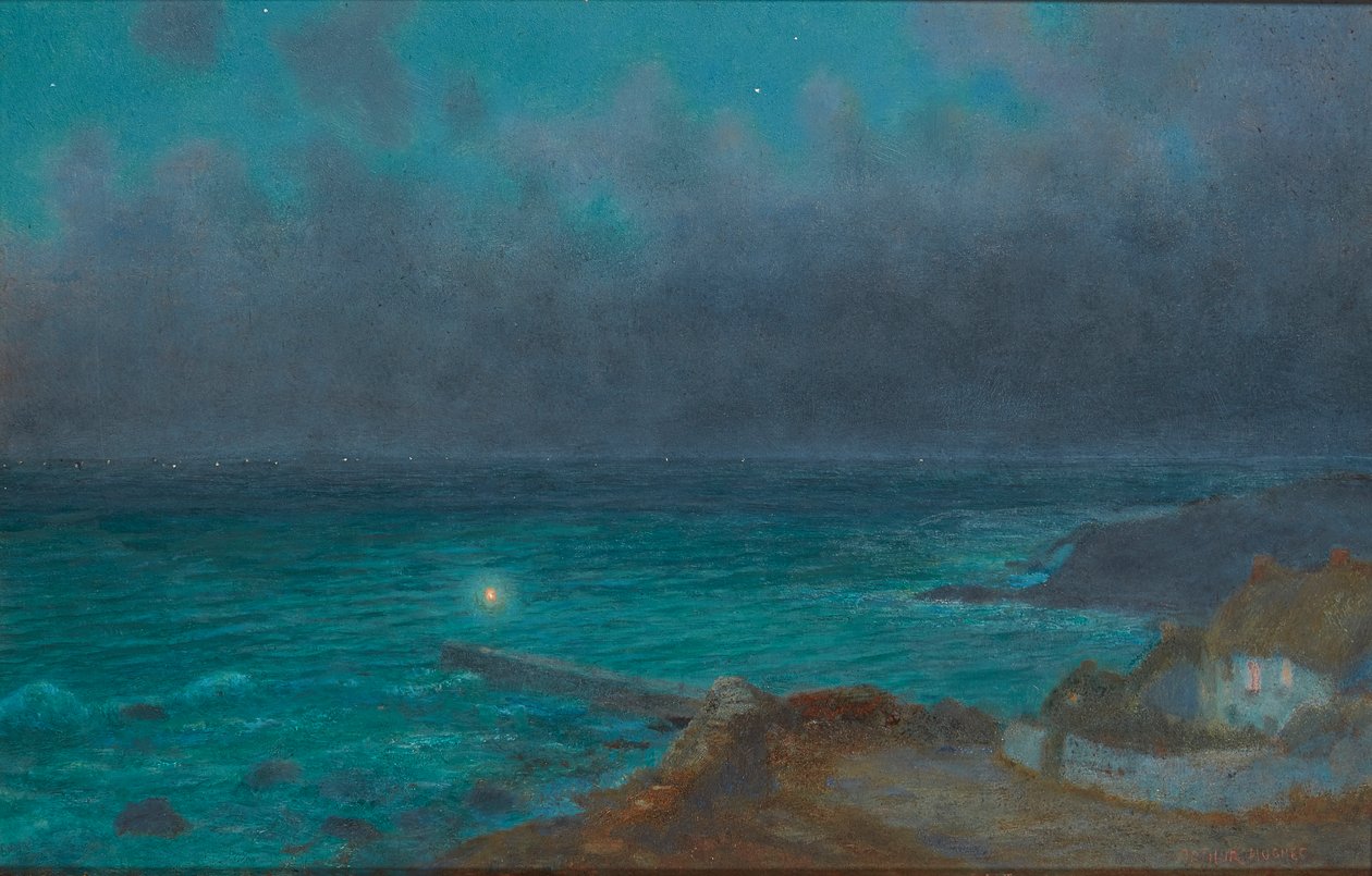 Ein sicherer Hafen, Cornwall von Arthur Hughes