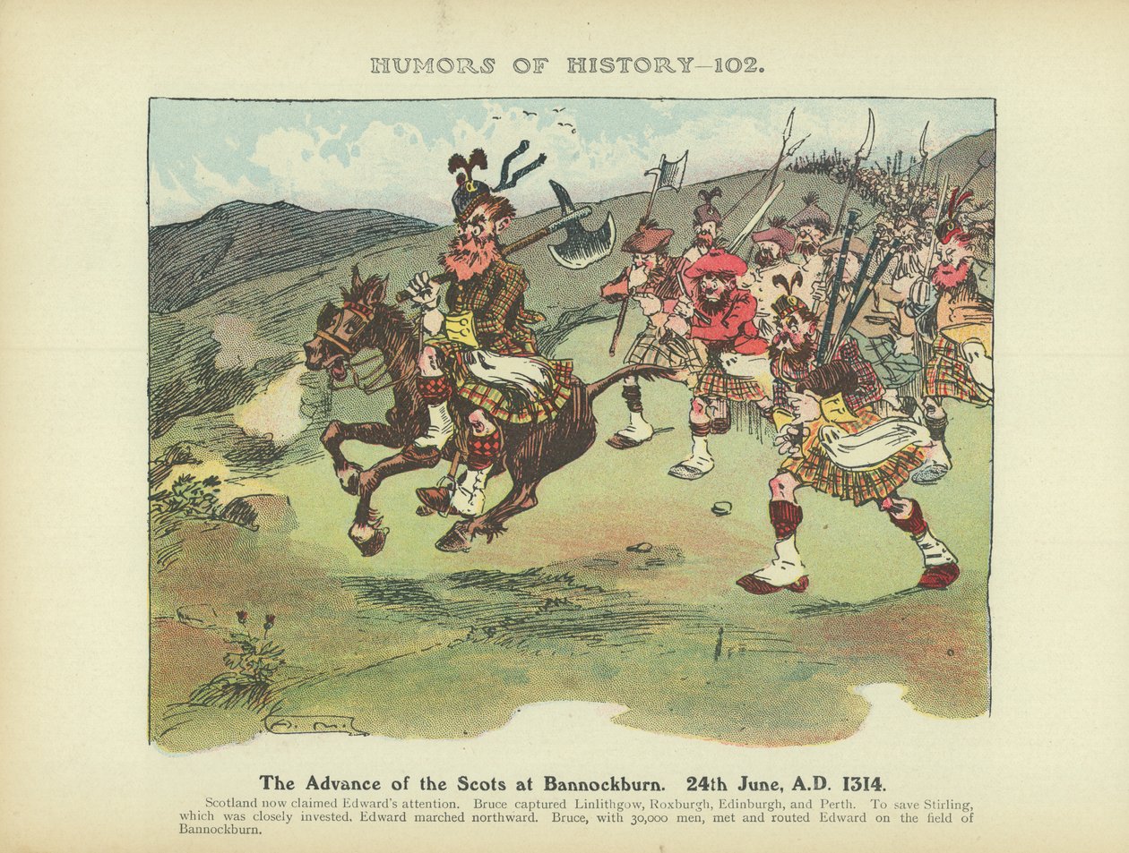 Vormarsch der Schotten bei Bannockburn, 24. Juni 1314 von Arthur Moreland