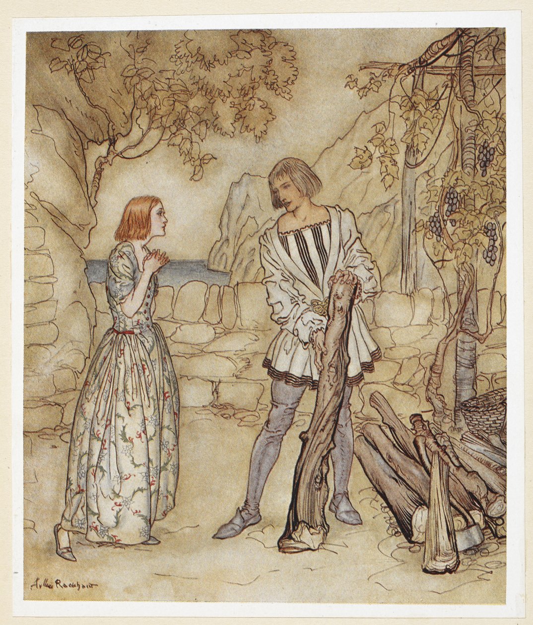 AKT III: Szene I, Zeile 15: Ach, jetzt, bitte, arbeiten Sie nicht so hart. von Arthur Rackham