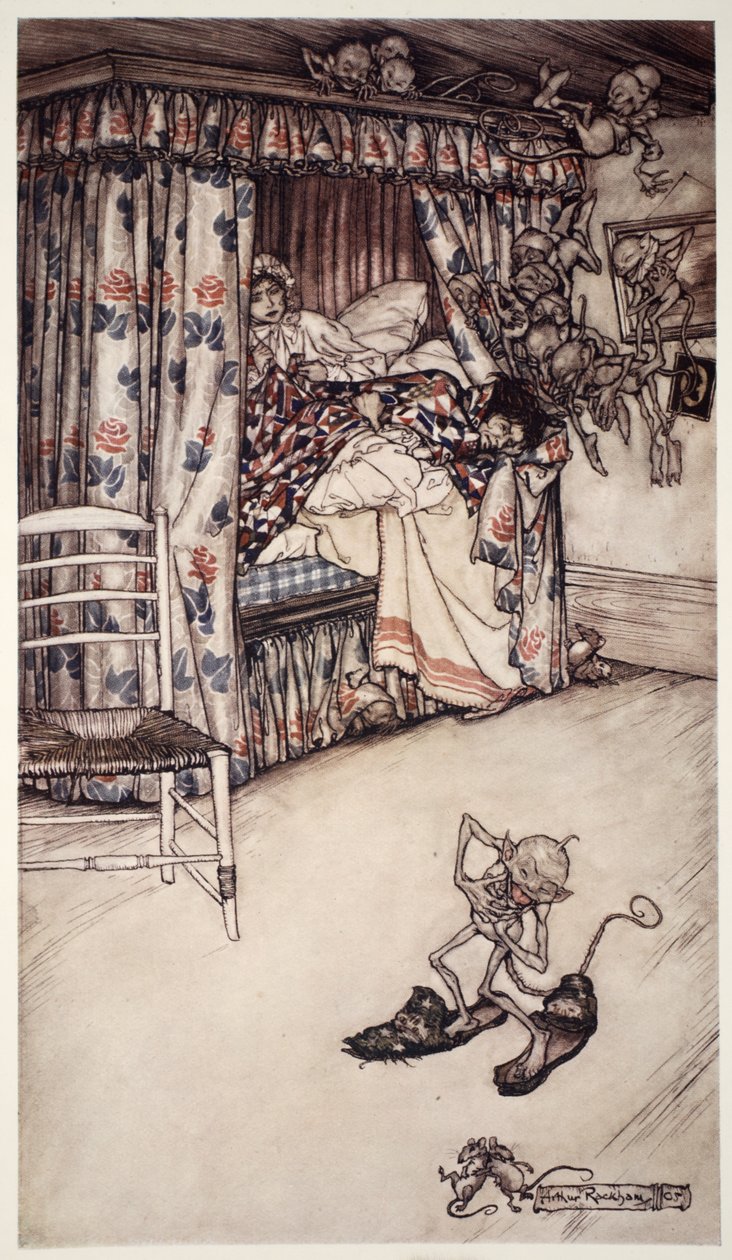 Eine Vorhangpredigt ist besser als alle Predigten der Welt (aus Rip Van Winkle von Washington Irving) von Arthur Rackham