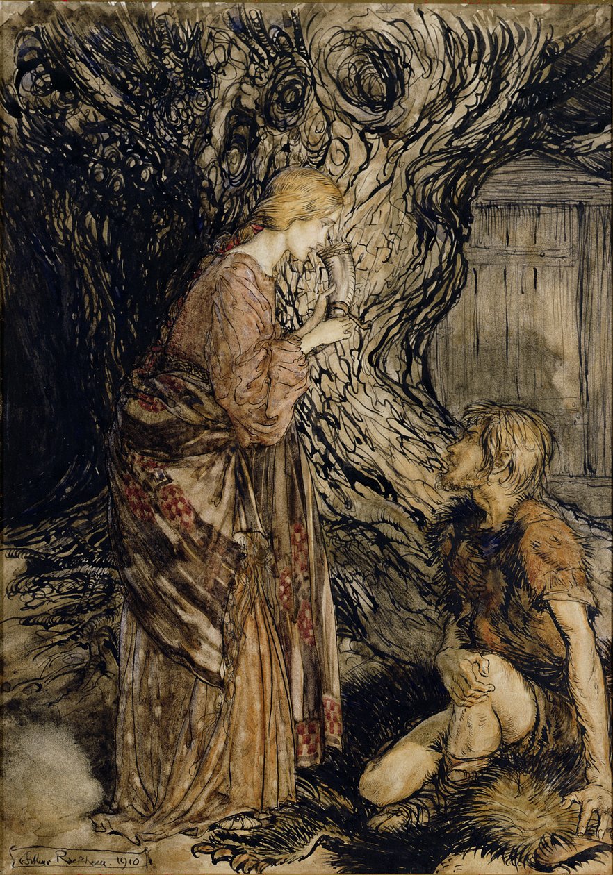 Siegmund und Sieglinde, Illustration aus Rheingold und die Walküre von Richard Wagner, Heinemann, 1910 von Arthur Rackham