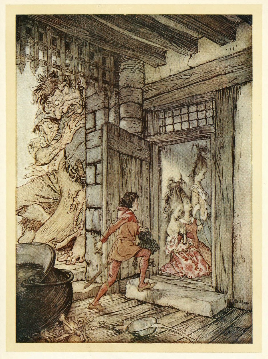 Als er die Schlüssel der Burg nahm, schloss Jack alle Türen auf, aus Englische Märchen, 1922 von Arthur Rackham