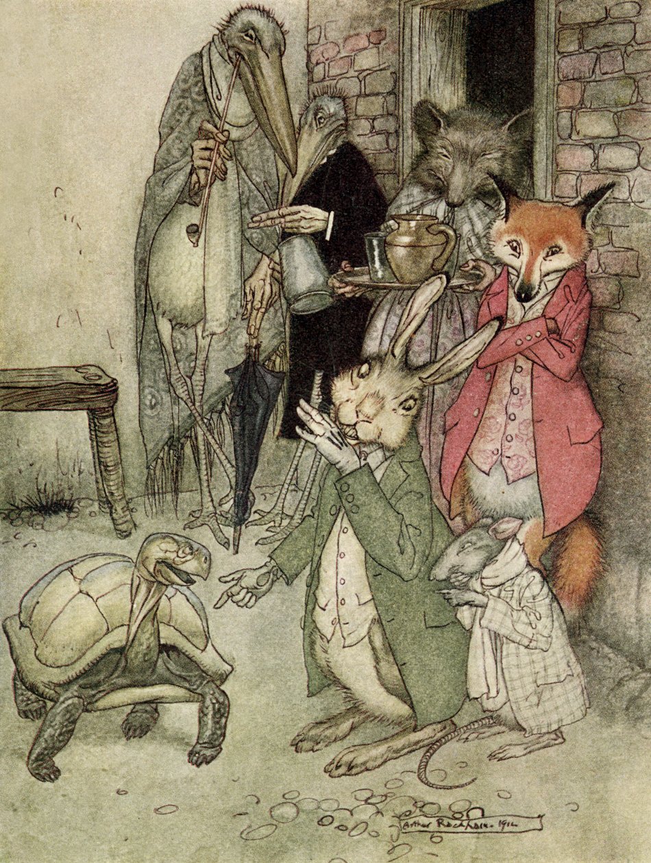 Der Hase und die Schildkröte von Arthur Rackham