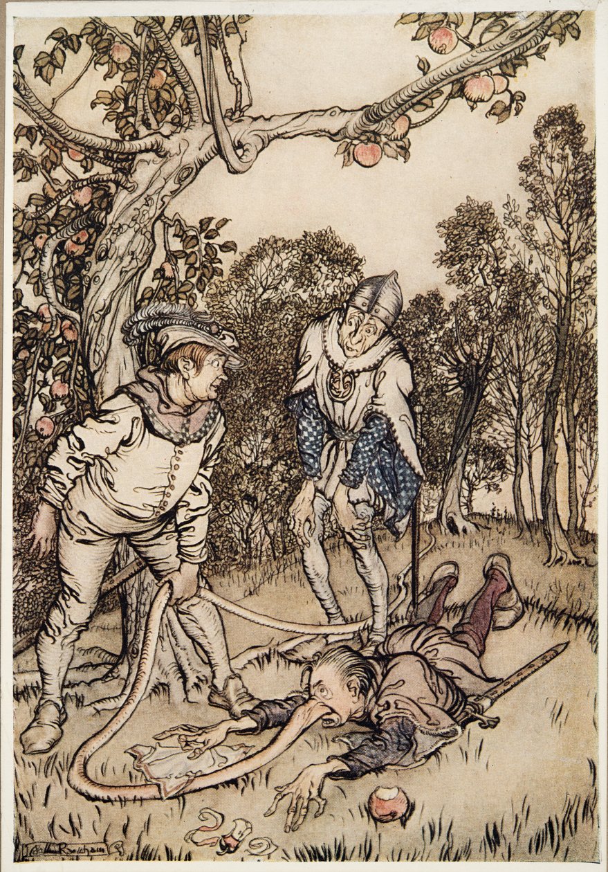 Der Nasenbaum, aus Brüderchen & Schwesterchen und andere Märchen der Brüder Grimm, veröffentlicht 1917 von Arthur Rackham