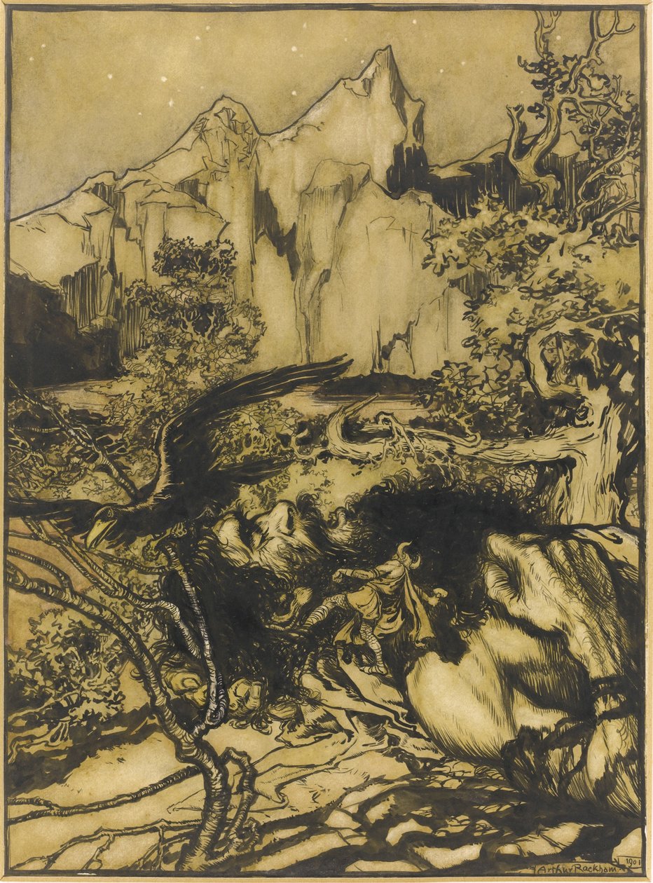 Thors Reise ins Land der Riesen, 1901 von Arthur Rackham