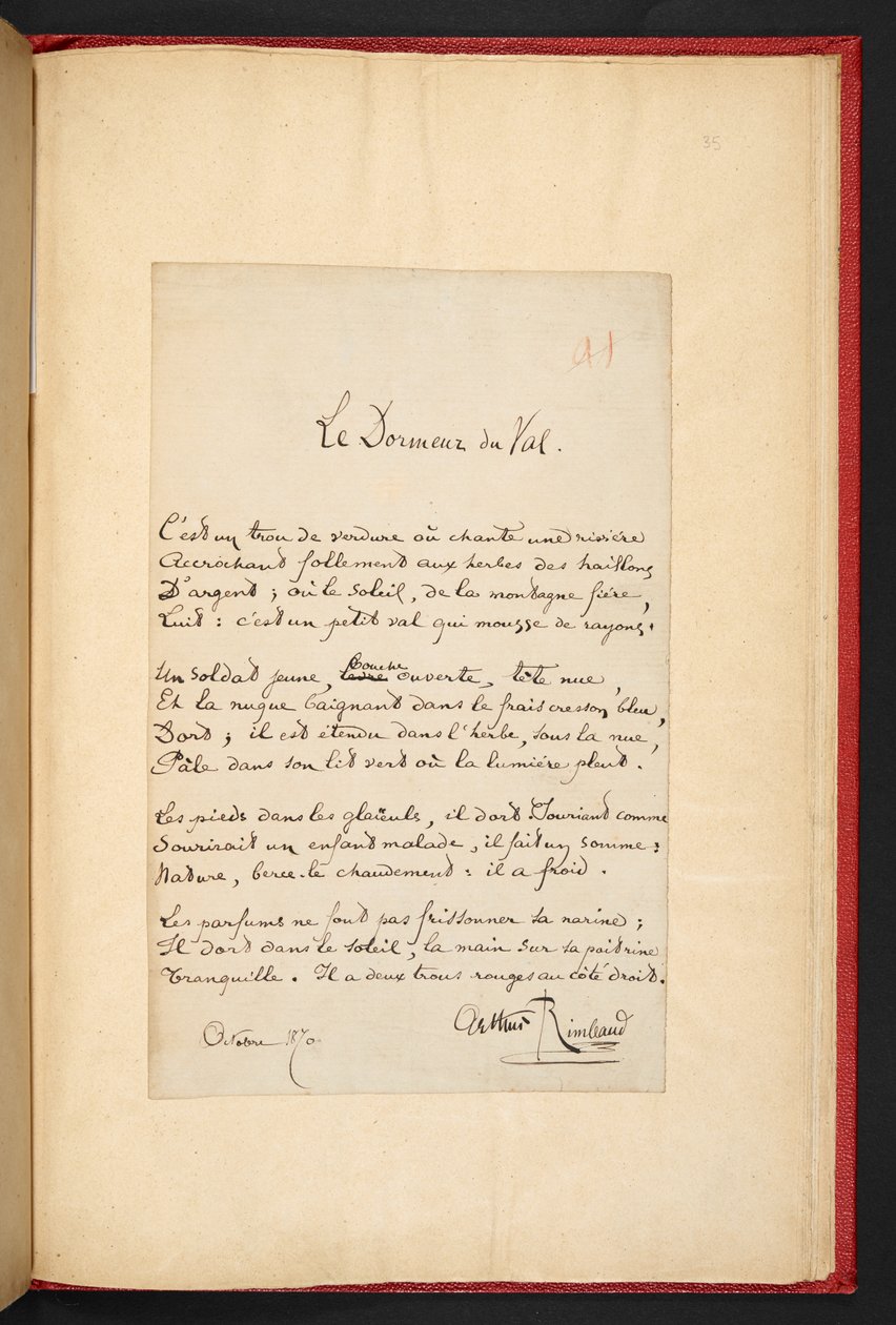 Der Schläfer im Tal von Arthur Rimbaud