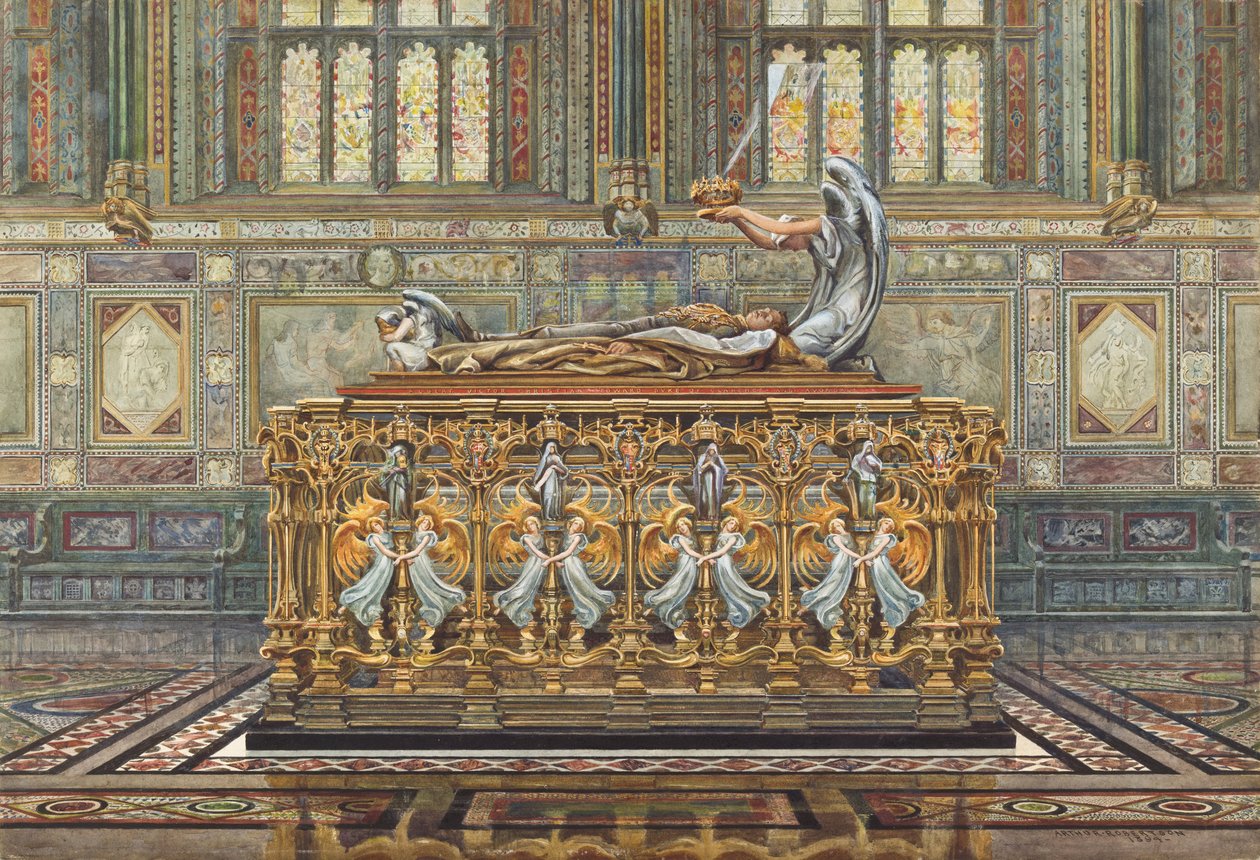 Zeichnung für Alfred Gilberts Projekt für das Grab des Herzogs von Clarence, 1894 von Arthur Robertson