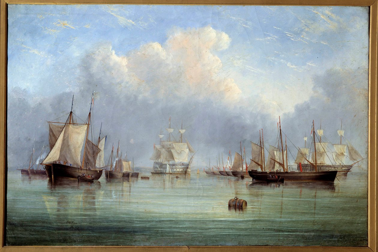 Schiffe und Segelboote im Hafen von Arthur Wellington Fowles
