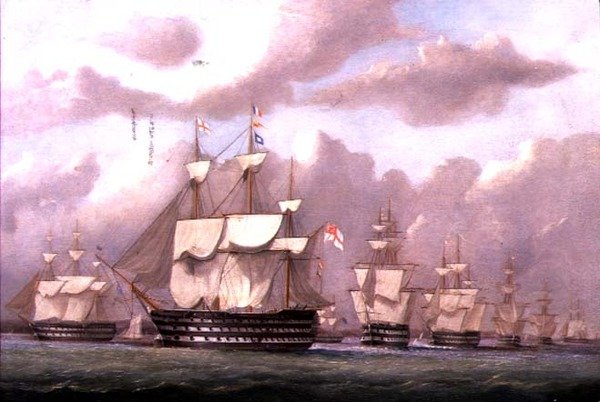 Der Vizeadmiral der Weißen kommt in Spithead an von Arthur Wellington Fowles