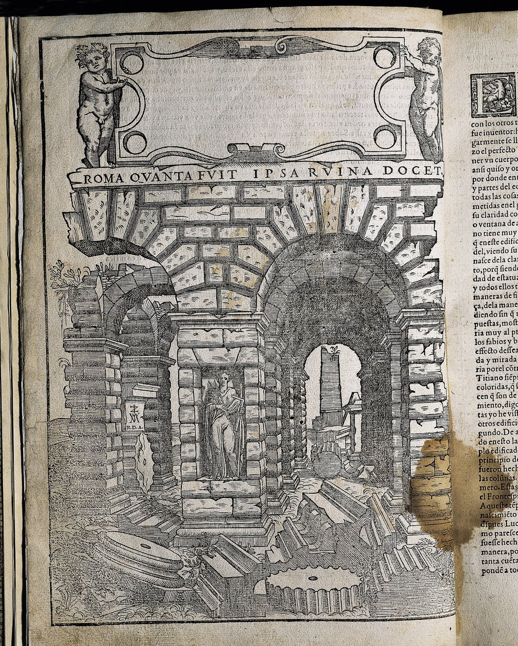 Architektur und Perspektivenarbeit - Sebastiano Serlio (1475-1554). Italienischer manieristischer Architekt, der Teil des italienischen Teams war, das den Palast von Fontainebleau baute. Tutte opere d
