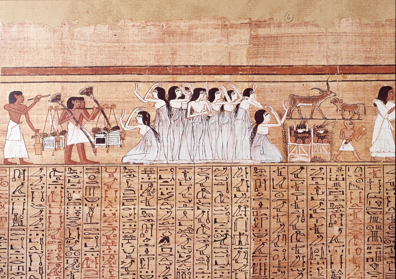 Kunst Ägypten: das Weinen. College ähnlich dem Papyrus von Ani, aus Theben von Artist Unknown
